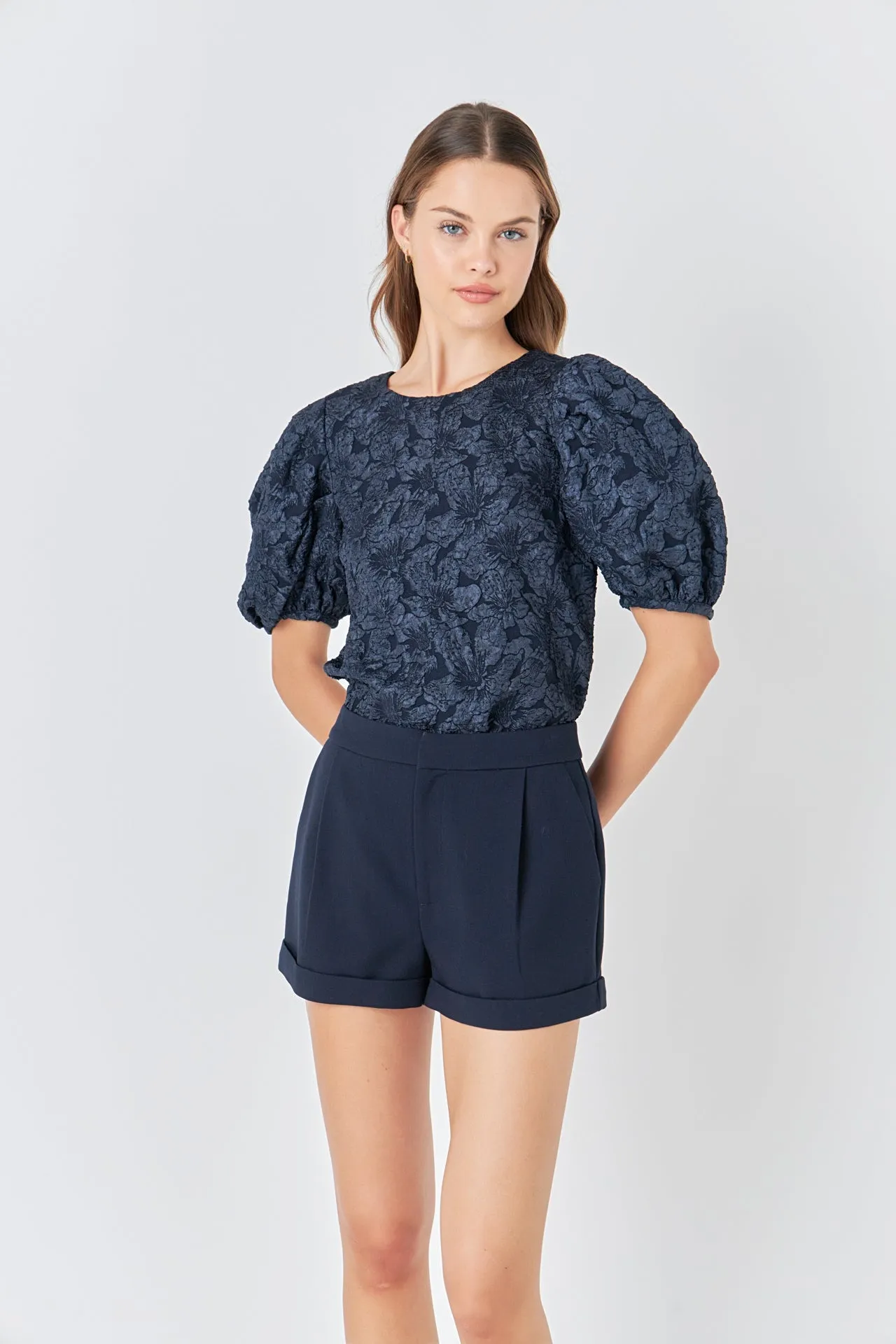 Jacquard Puff Sleeve Top sold by Endless Rose product image thumbnail 5