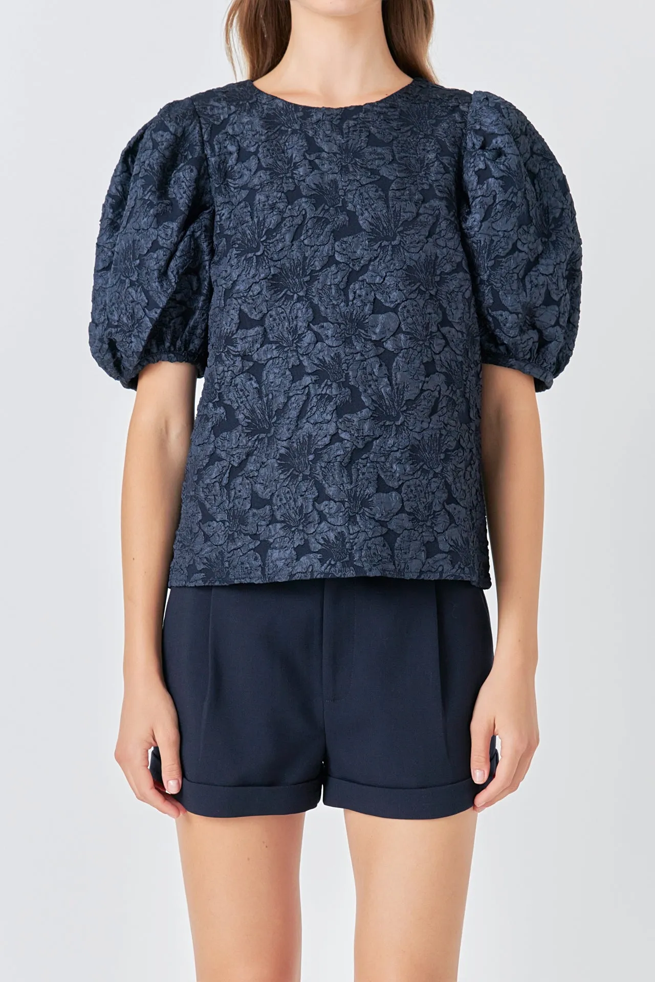 Jacquard Puff Sleeve Top sold by Endless Rose product image thumbnail 2