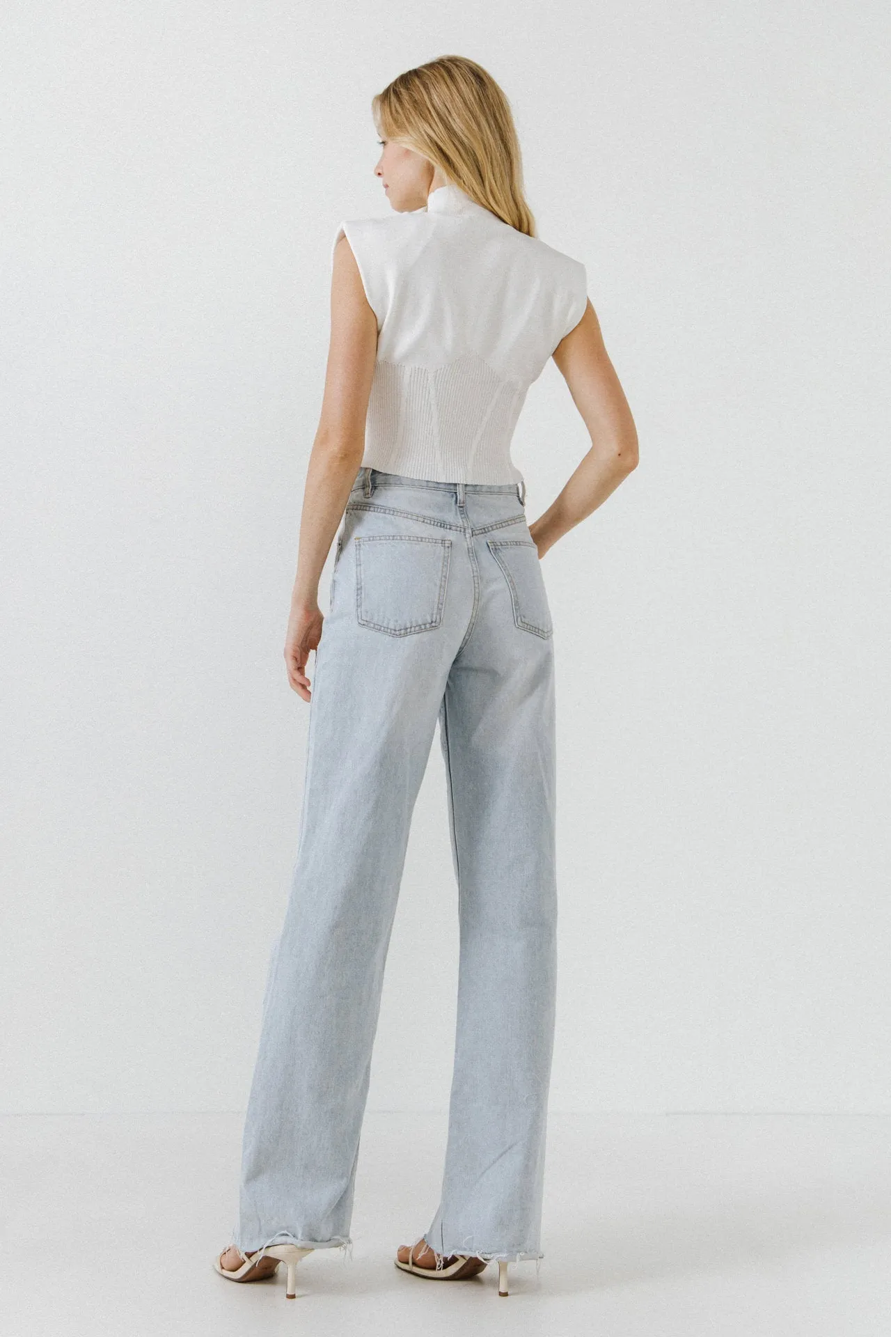 Mock Neck Padded Knit Top sold by Endless Rose product image thumbnail 4