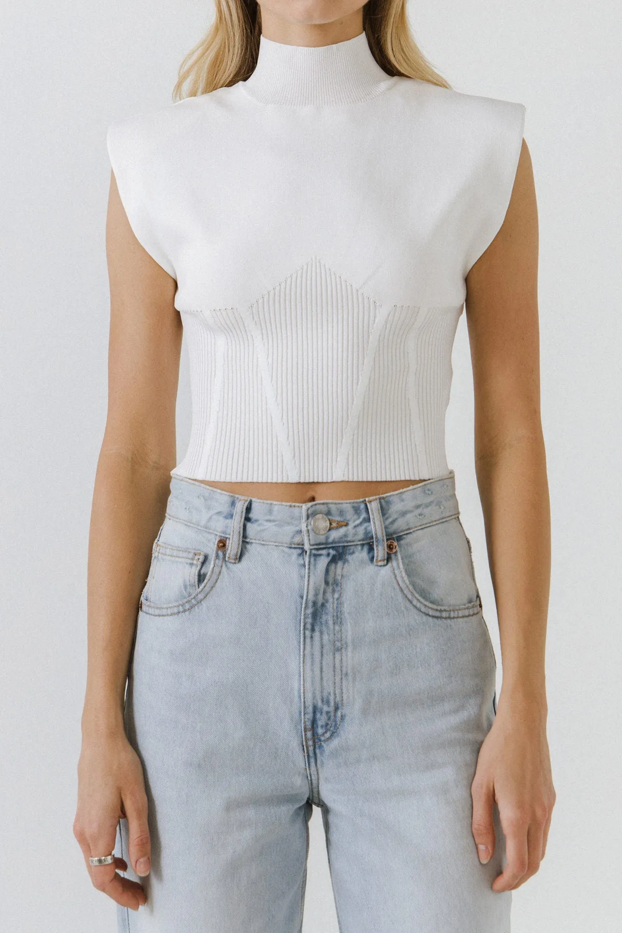 Mock Neck Padded Knit Top sold by Endless Rose product image thumbnail 2