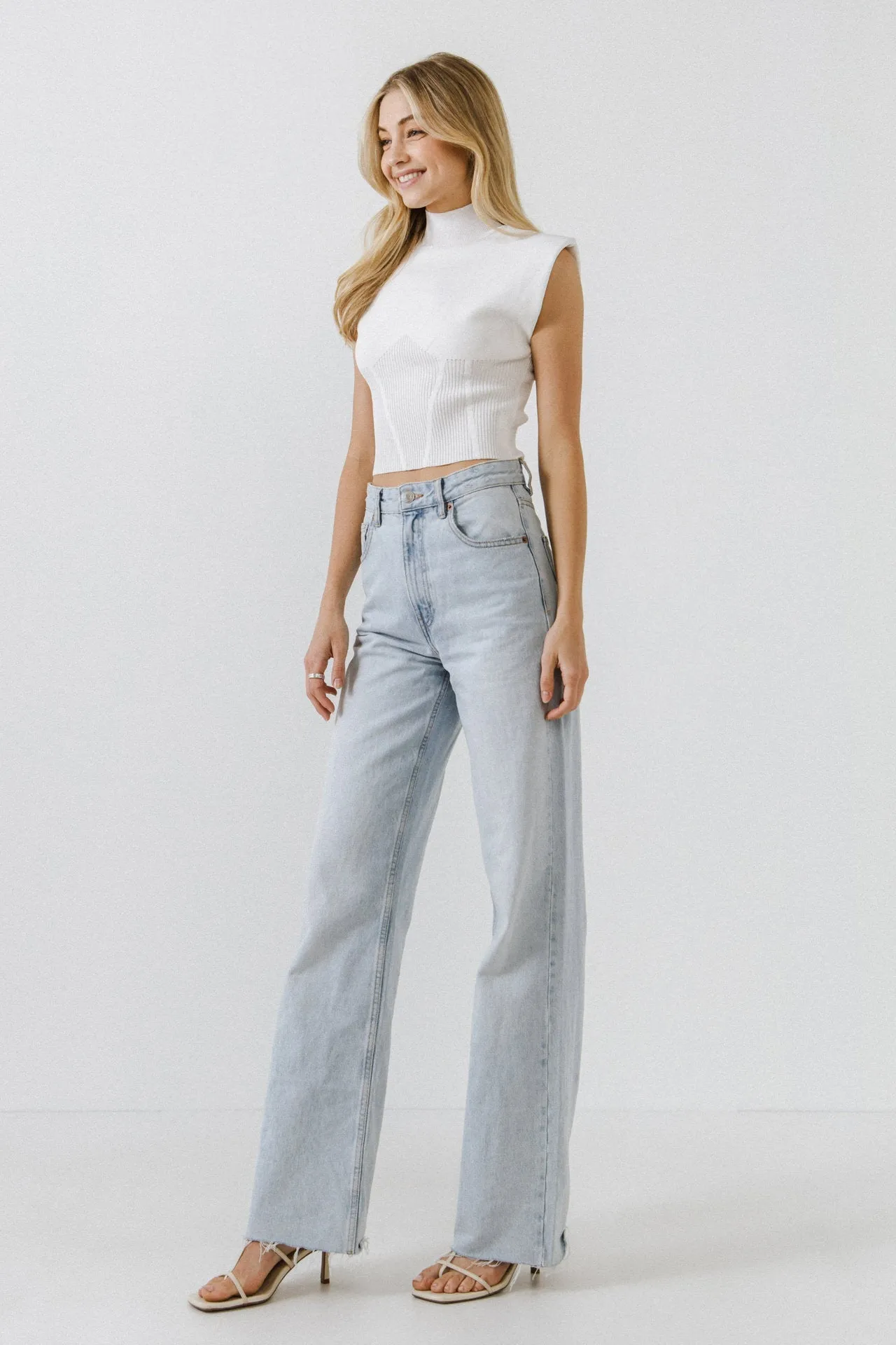 Mock Neck Padded Knit Top sold by Endless Rose product image thumbnail 3