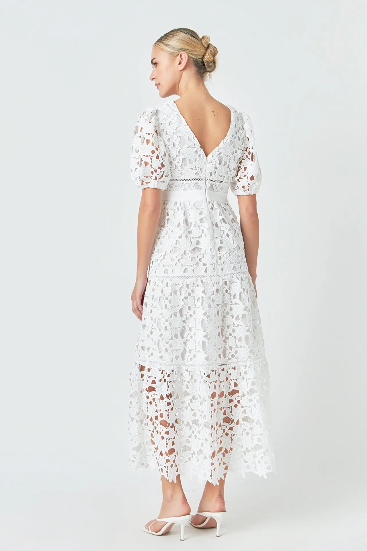 Puff Sleeve Lace Tiered Maxi Dress - Final Sale sold by Endless Rose product image thumbnail 4