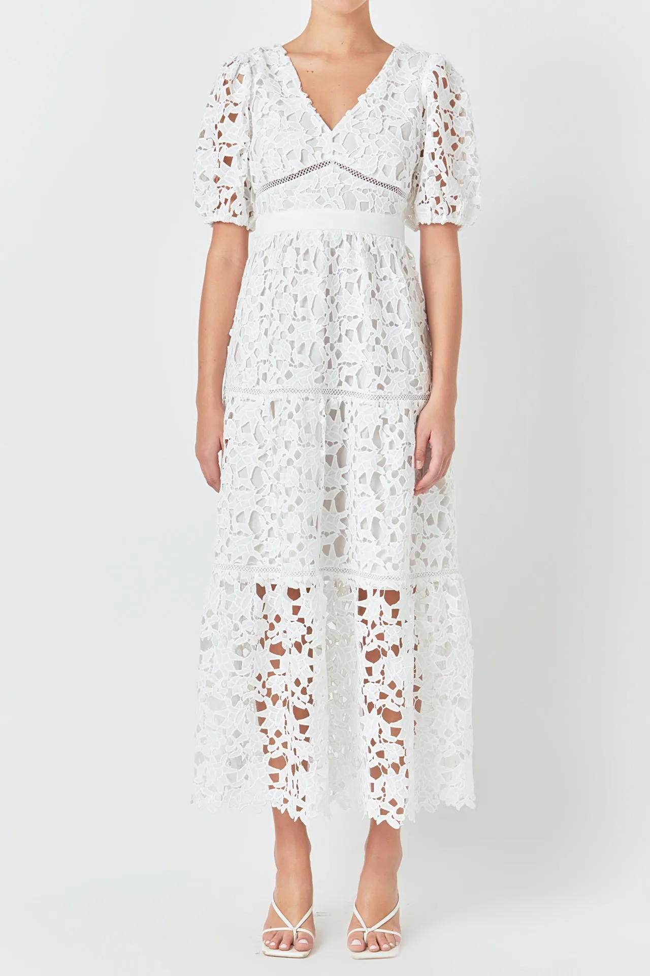 Puff Sleeve Lace Tiered Maxi Dress - Final Sale sold by Endless Rose product image thumbnail 2