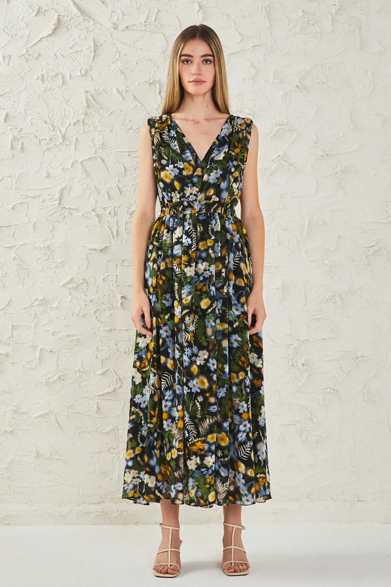 Low Neck Floral Maxi Dress sold by Endless Rose