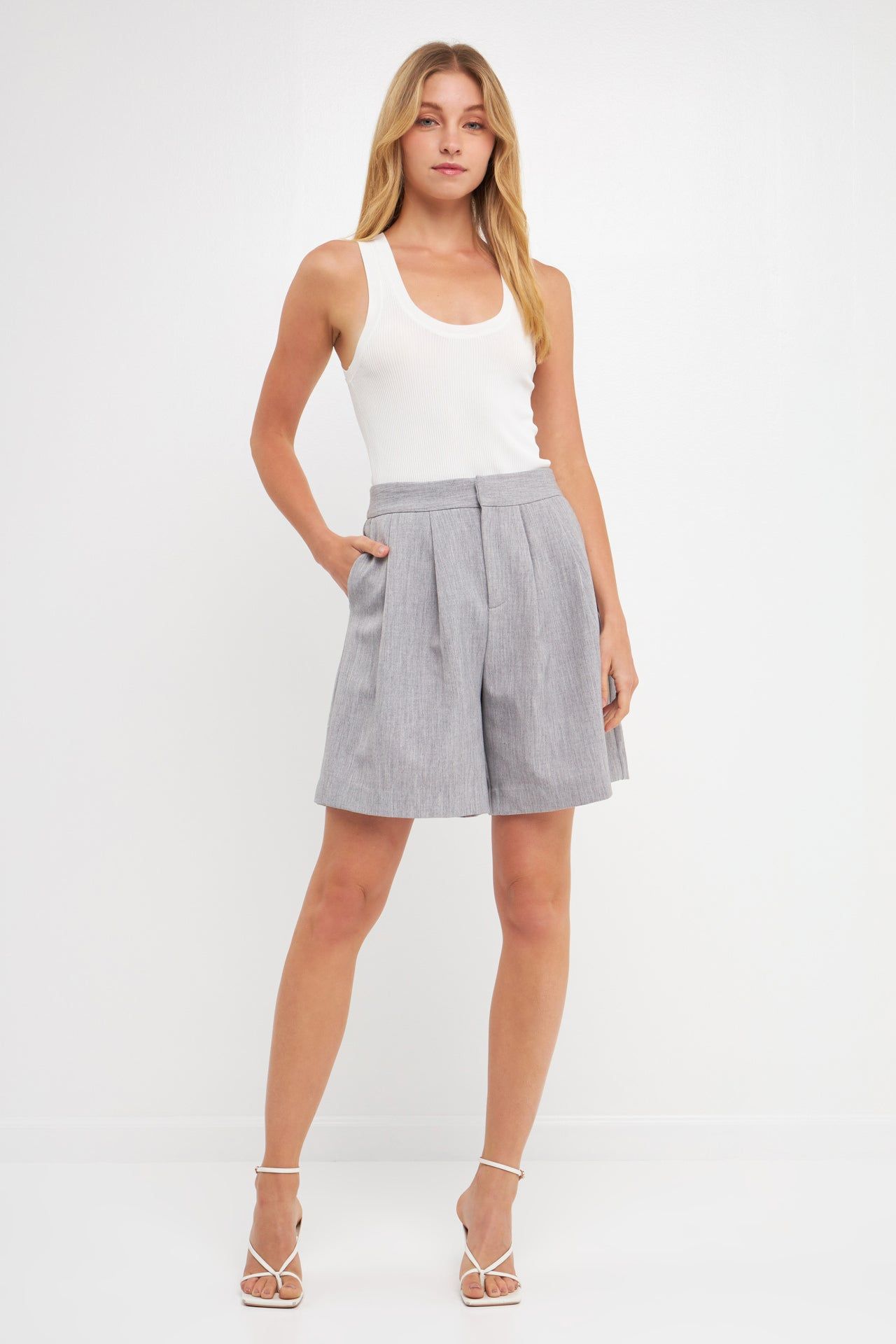High-Waisted Pleated Shorts sold by Endless Rose