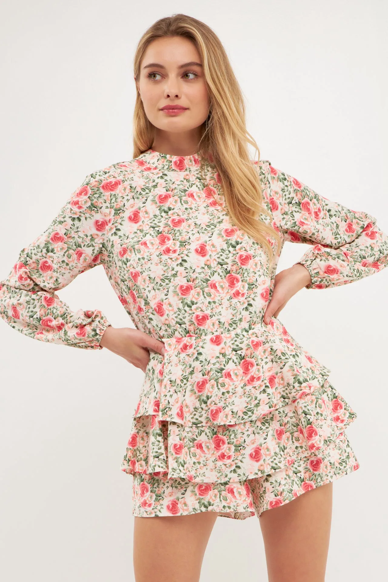 Blooming Roses Floral Open Back Romper sold by Endless Rose product image thumbnail 5