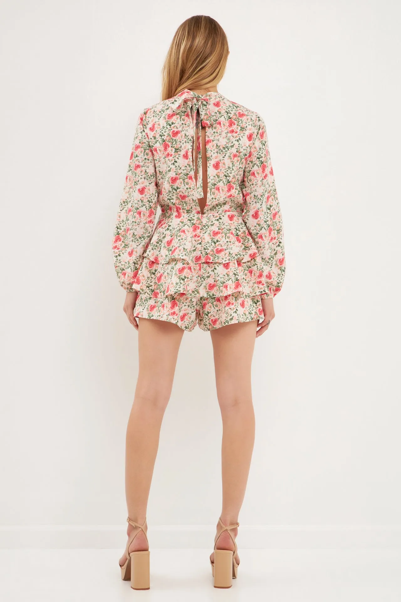 Blooming Roses Floral Open Back Romper sold by Endless Rose product image thumbnail 4