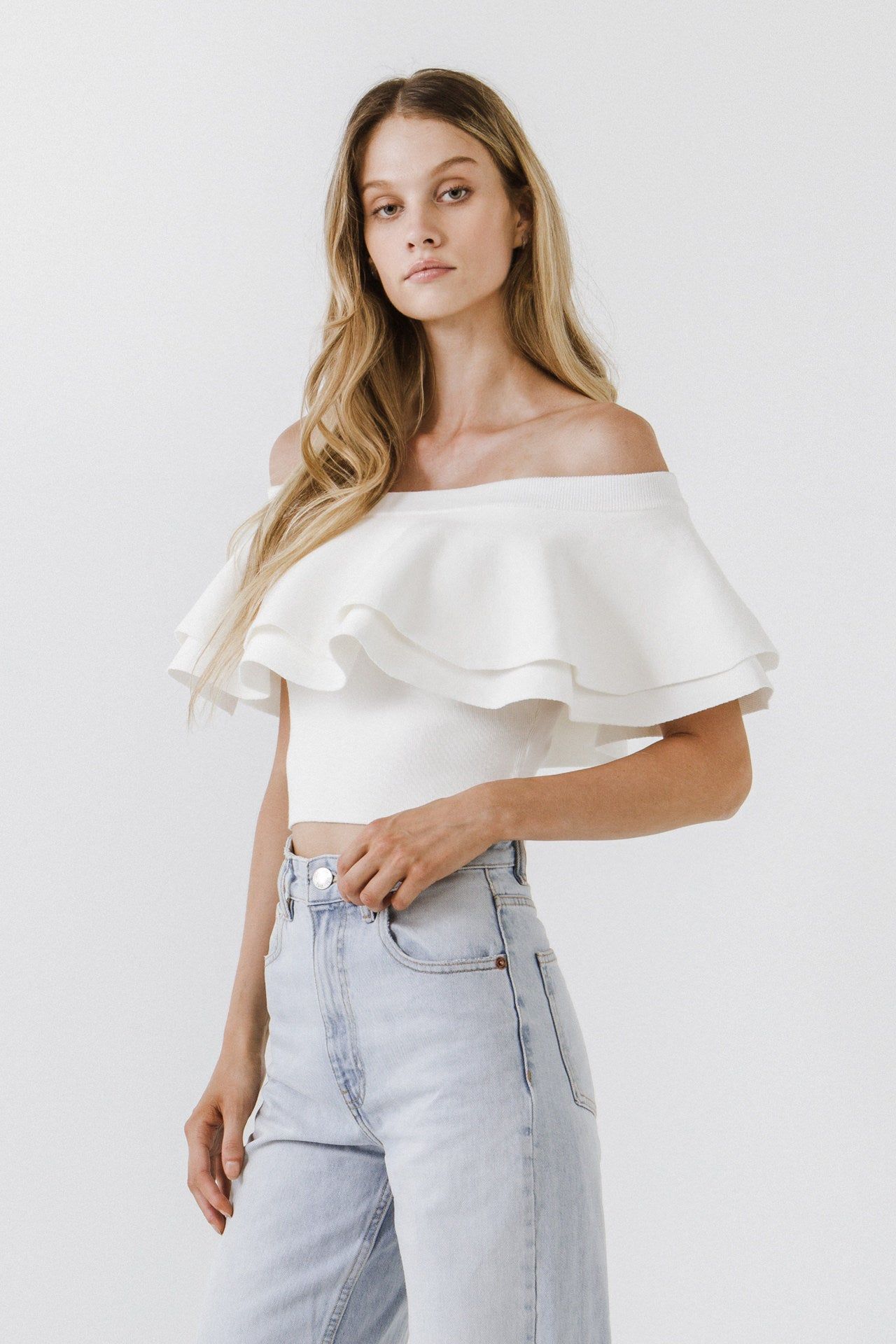 Off The Shoulder Ruffle Top sold by Endless Rose product image thumbnail 3