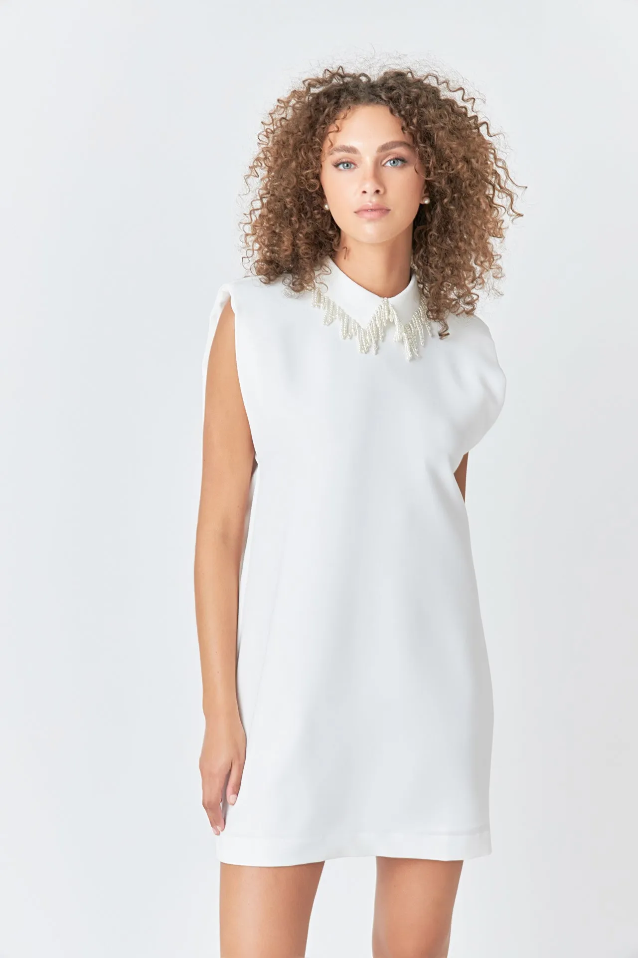 Pearl Collar Sleeveless Mini Dress sold by Endless Rose product image thumbnail 5