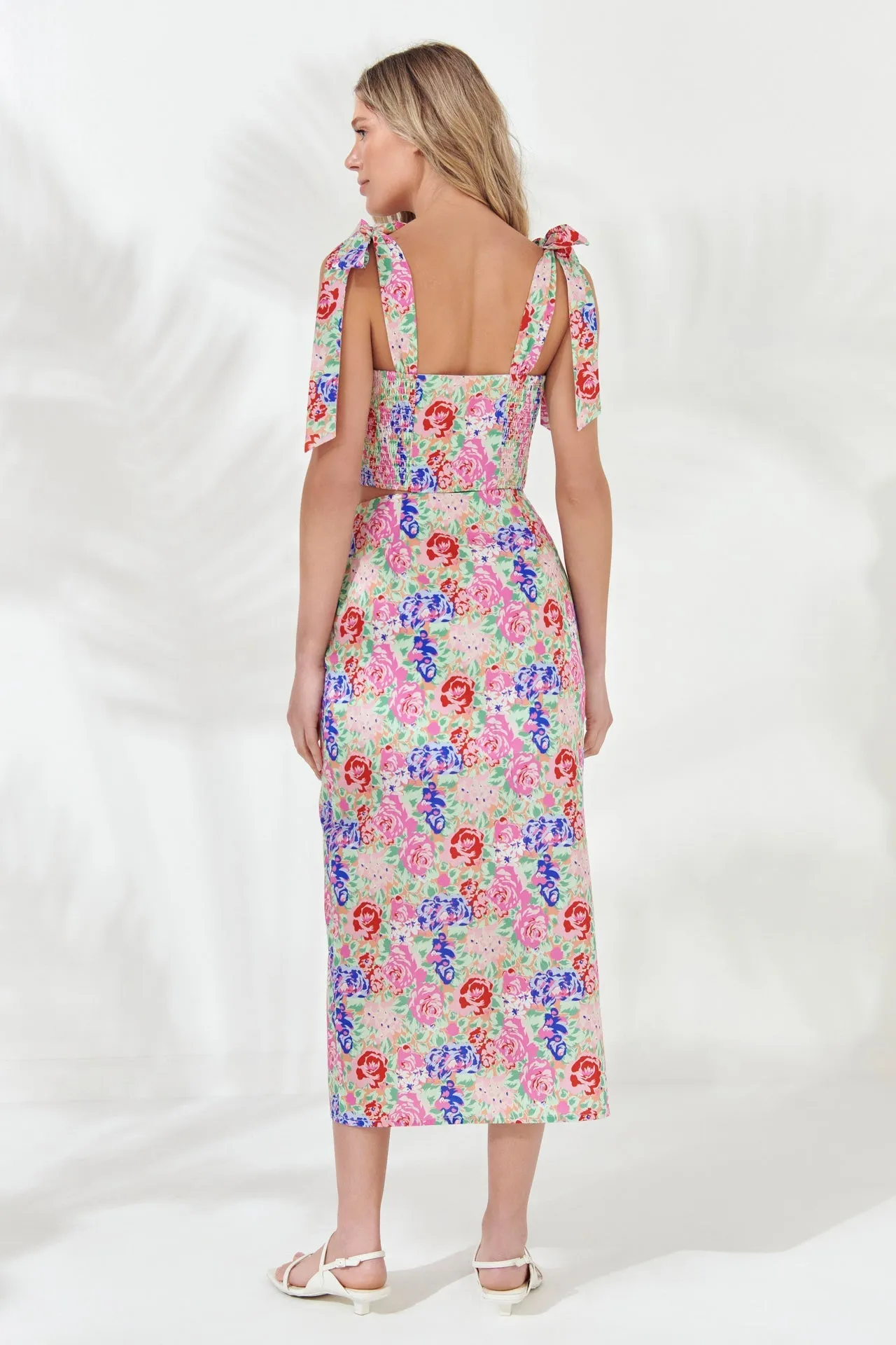 Cotton Floral Print Slit Maxi Skirt sold by Endless Rose product image thumbnail 3