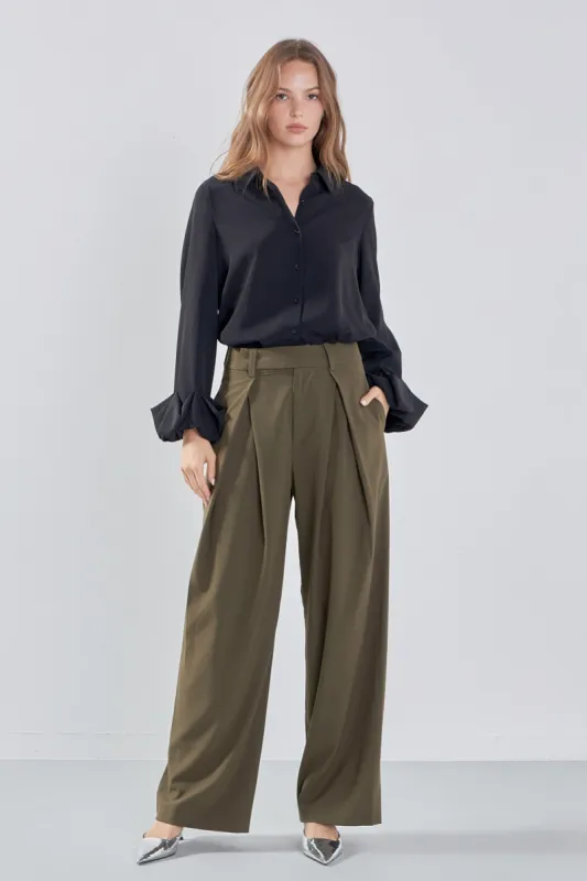 Front Pleat Wide Trousers sold by Endless Rose