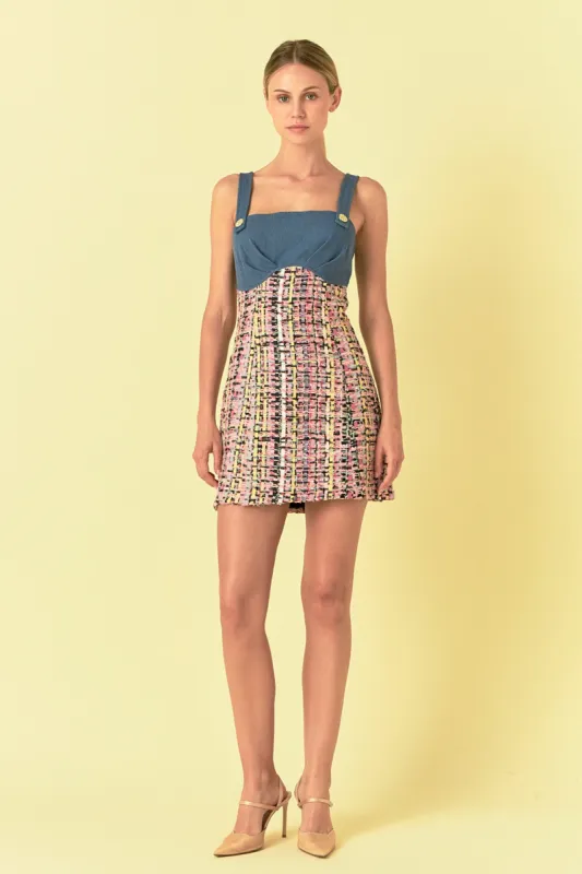 Premium Tweed Square Neck Dress sold by Endless Rose