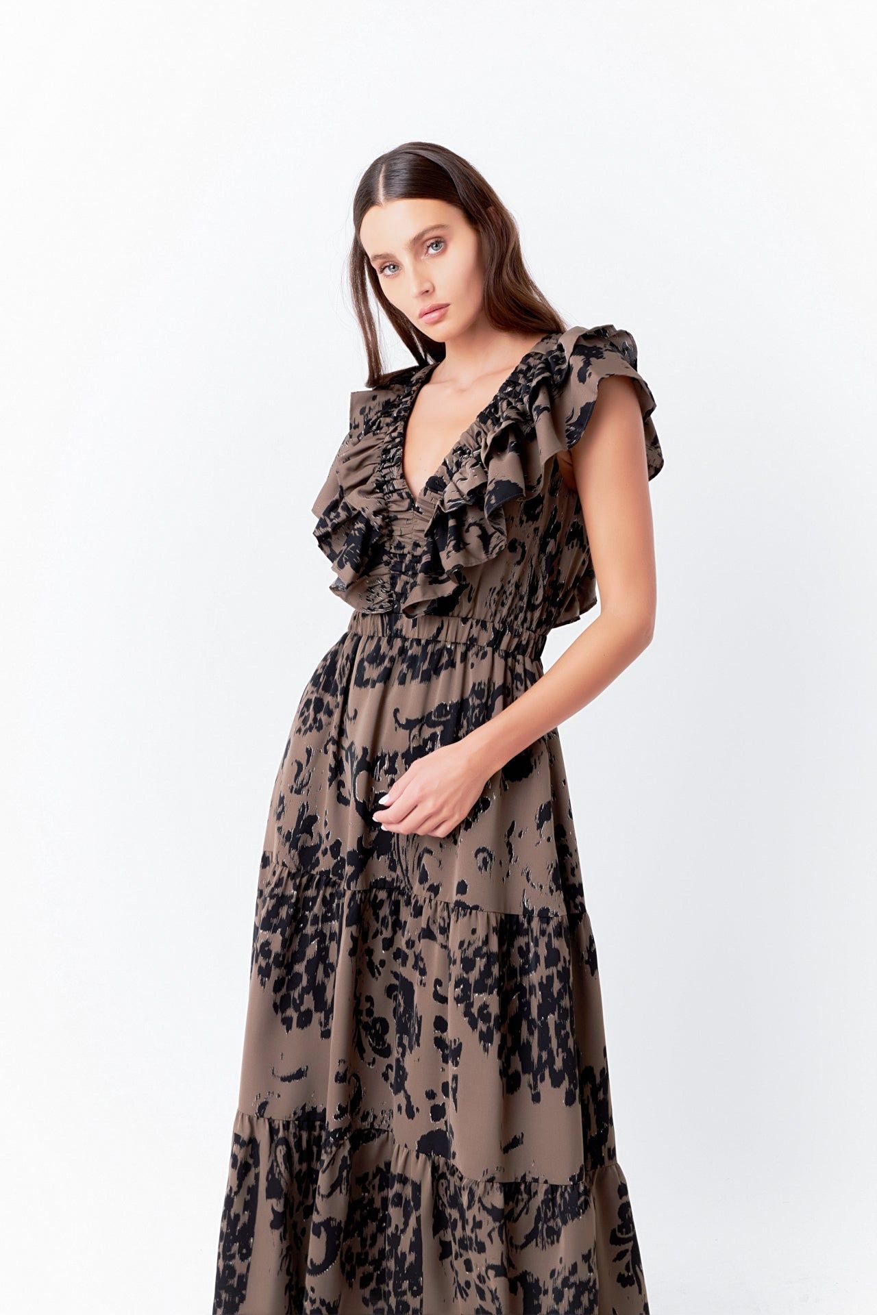 Animal Printed Ruffled Maxi Dress sold by Endless Rose product image thumbnail 5