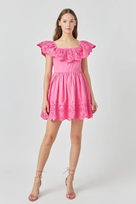 Scalloped Off The Shoulder Mini Dress sold by Endless Rose