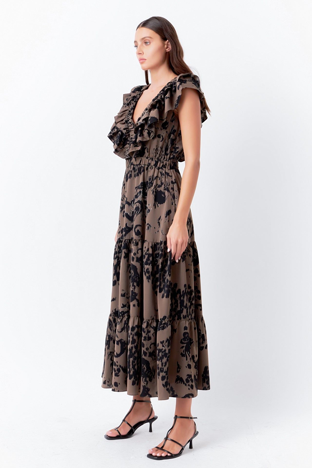 Animal Printed Ruffled Maxi Dress sold by Endless Rose product image thumbnail 3