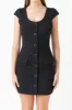 Scooped Neck Buttoned Mini Dress sold by Endless Rose