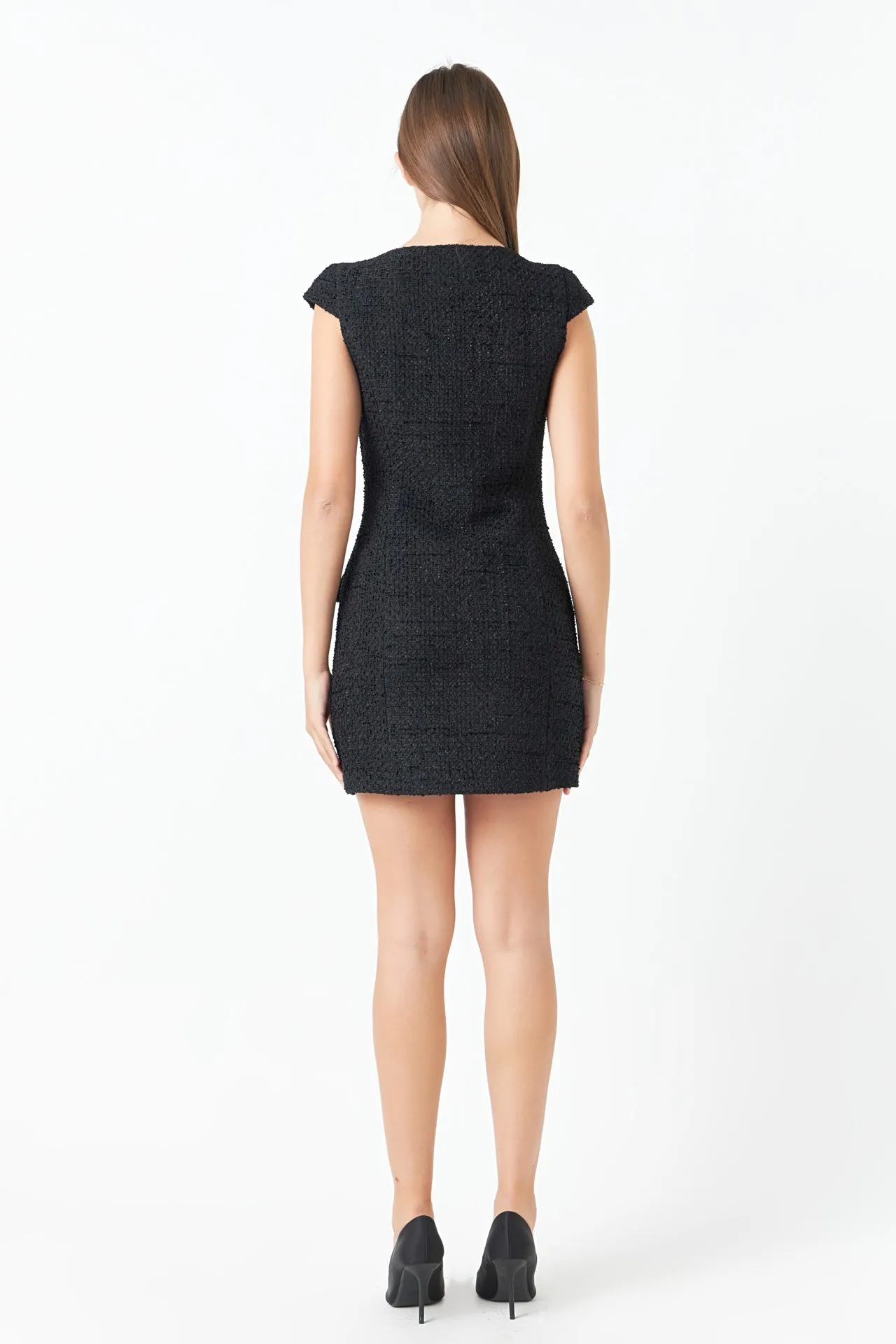 Scooped Neck Buttoned Mini Dress sold by Endless Rose product image thumbnail 4