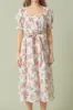Floral Print Linen Midi Dress sold by Endless Rose