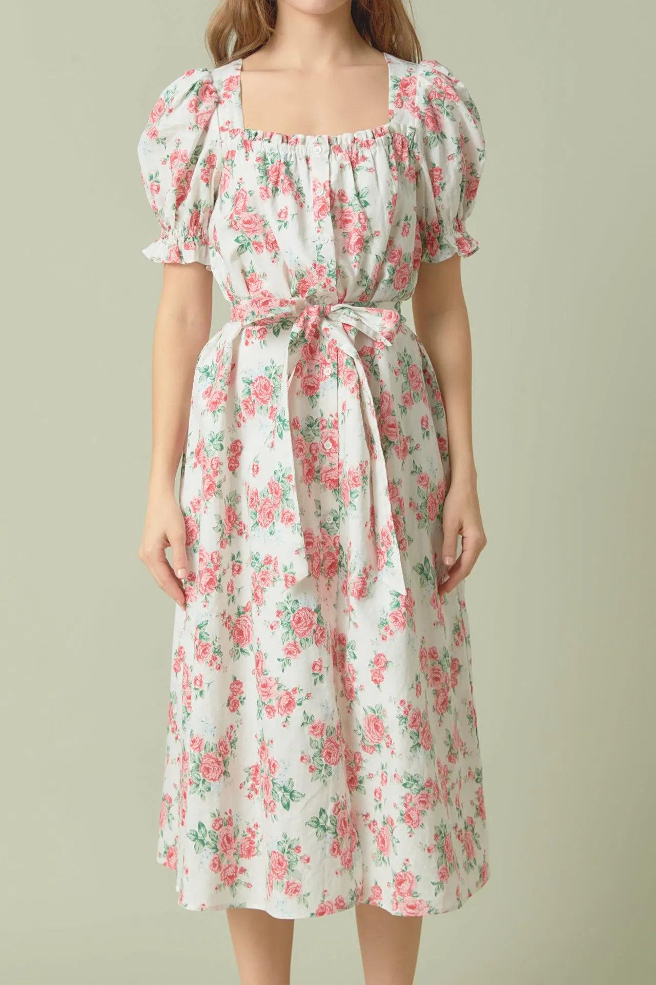 Floral Print Linen Midi Dress sold by Endless Rose product image thumbnail 2