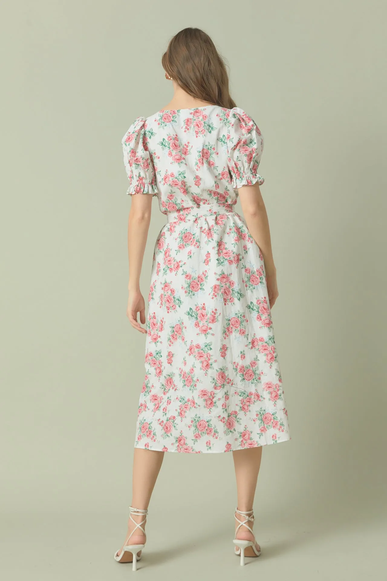 Floral Print Linen Midi Dress sold by Endless Rose product image thumbnail 4