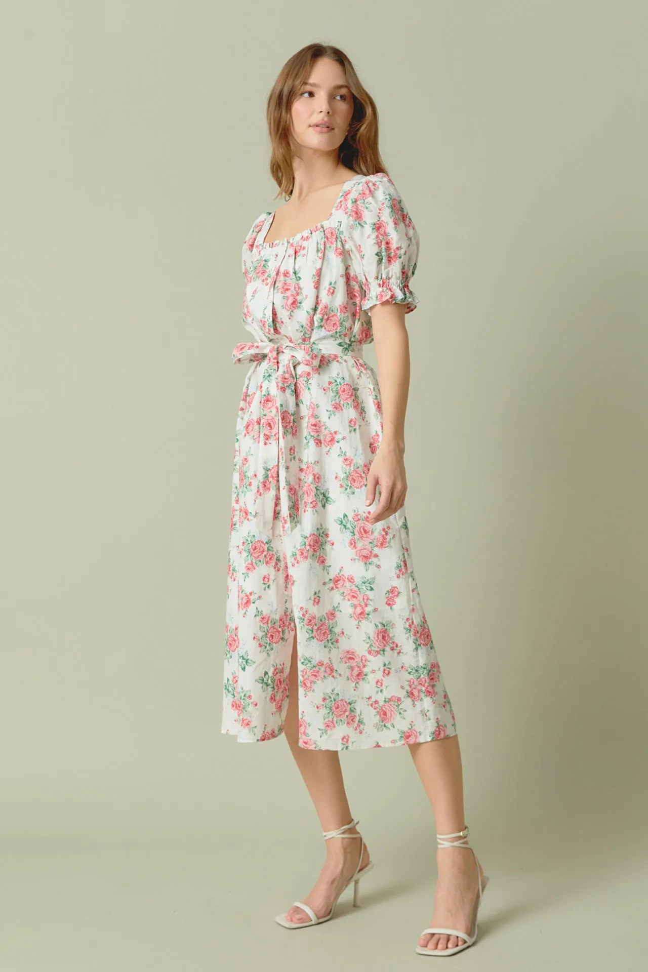 Floral Print Linen Midi Dress sold by Endless Rose product image thumbnail 3