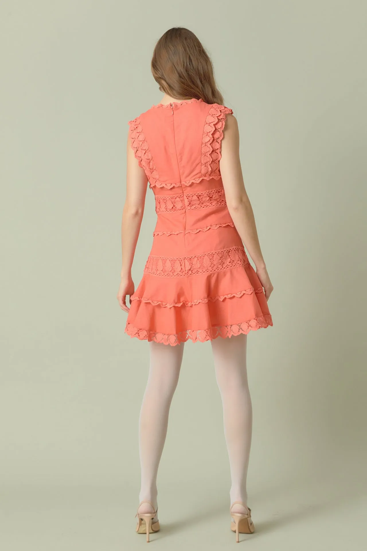 Plunging Neck Lace Trim Dress - Final Sale sold by Endless Rose product image thumbnail 4