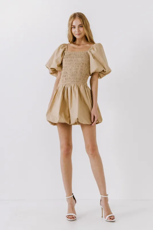Smocked Puff Mini Dress sold by Endless Rose