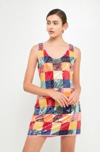 Sequins Gingham Mini Dress sold by Endless Rose