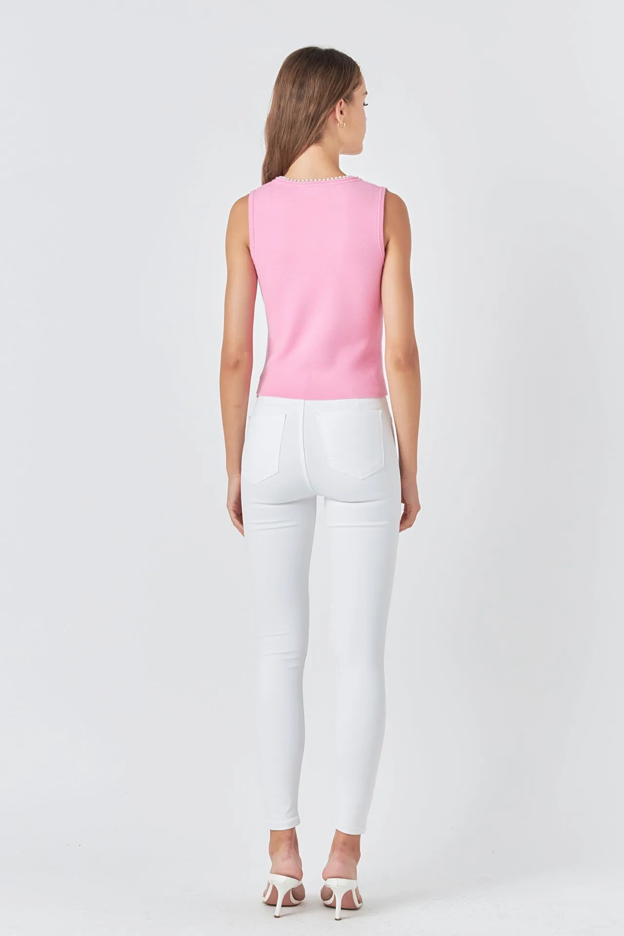 Pearl Trim Knit Tank Top - Final Sale sold by Endless Rose product image thumbnail 4