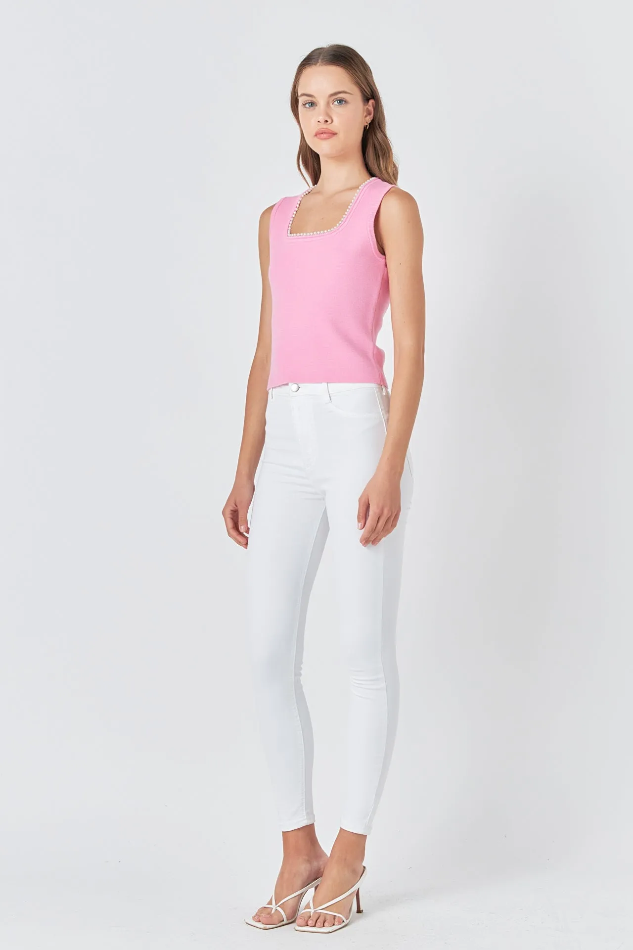 Pearl Trim Knit Tank Top - Final Sale sold by Endless Rose product image thumbnail 3