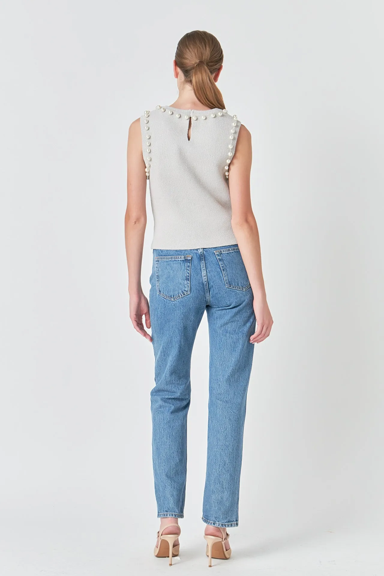 Pearl Detail Knit Tank Top sold by Endless Rose product image thumbnail 4