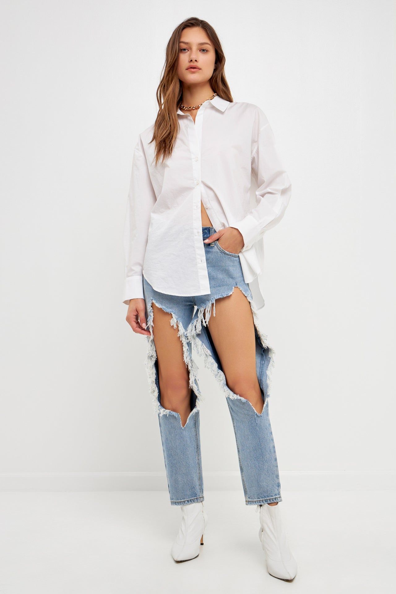 High Waist Destroyed Jeans sold by Endless Rose