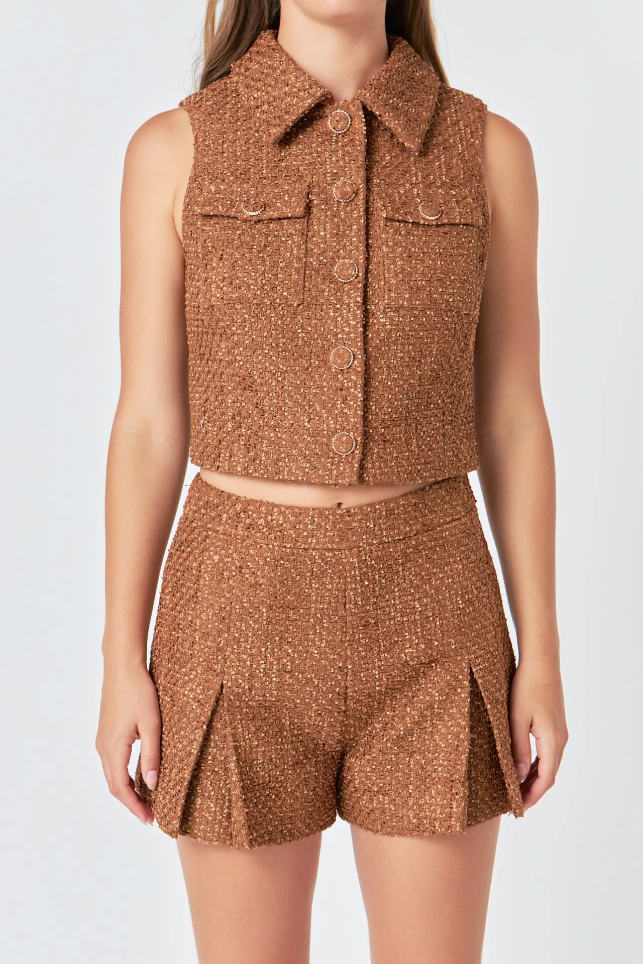 Tweed Short Sleeveless Jacket sold by Endless Rose product image thumbnail 2