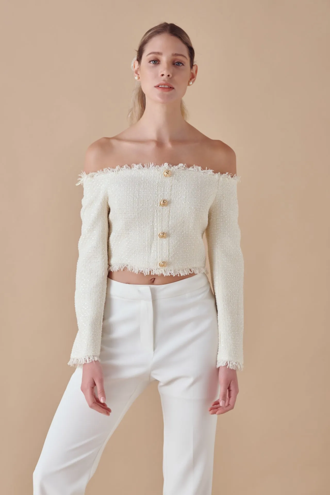 Off-The-Shoulder Long Sleeve Top sold by Endless Rose product image thumbnail 5