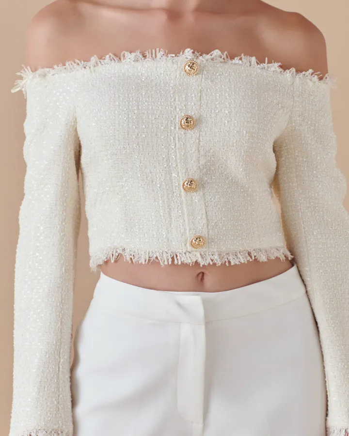 Off-The-Shoulder Long Sleeve Top sold by Endless Rose product image thumbnail 2