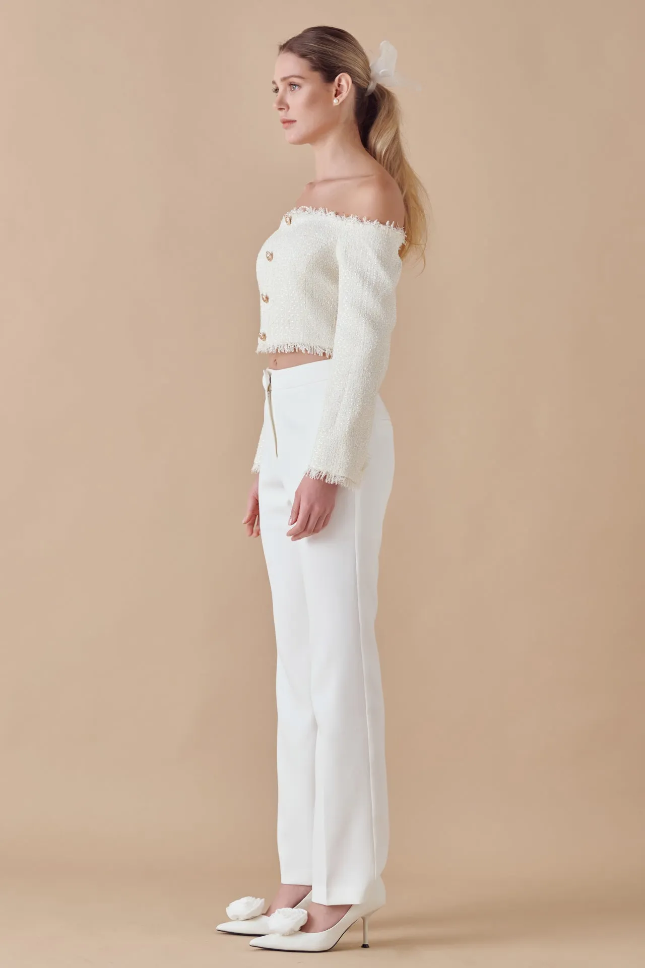 Off-The-Shoulder Long Sleeve Top sold by Endless Rose product image thumbnail 3