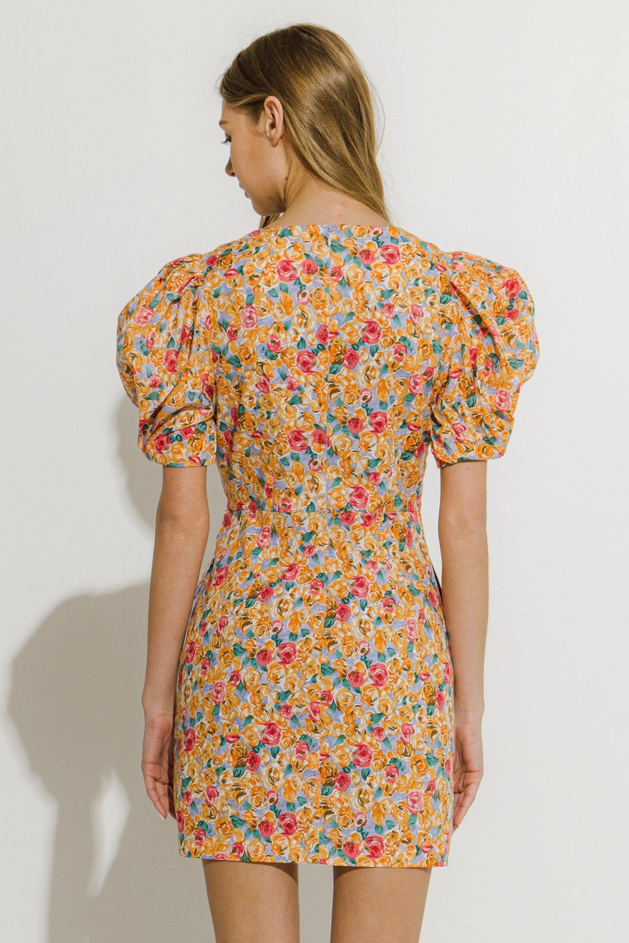 Floral Fitted Puff Sleeve Mini Dress sold by Endless Rose product image thumbnail 4