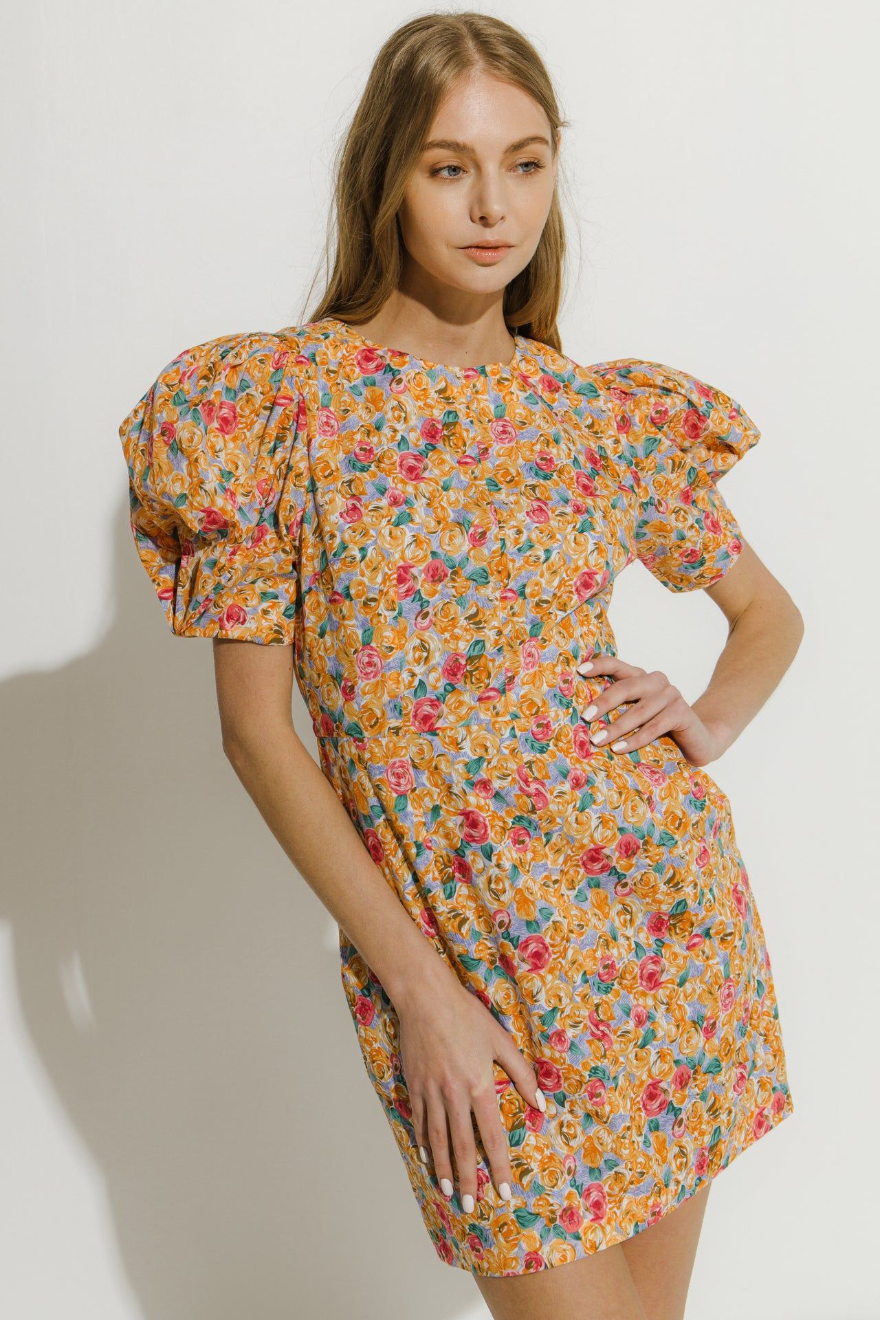 Floral Fitted Puff Sleeve Mini Dress sold by Endless Rose product image thumbnail 5