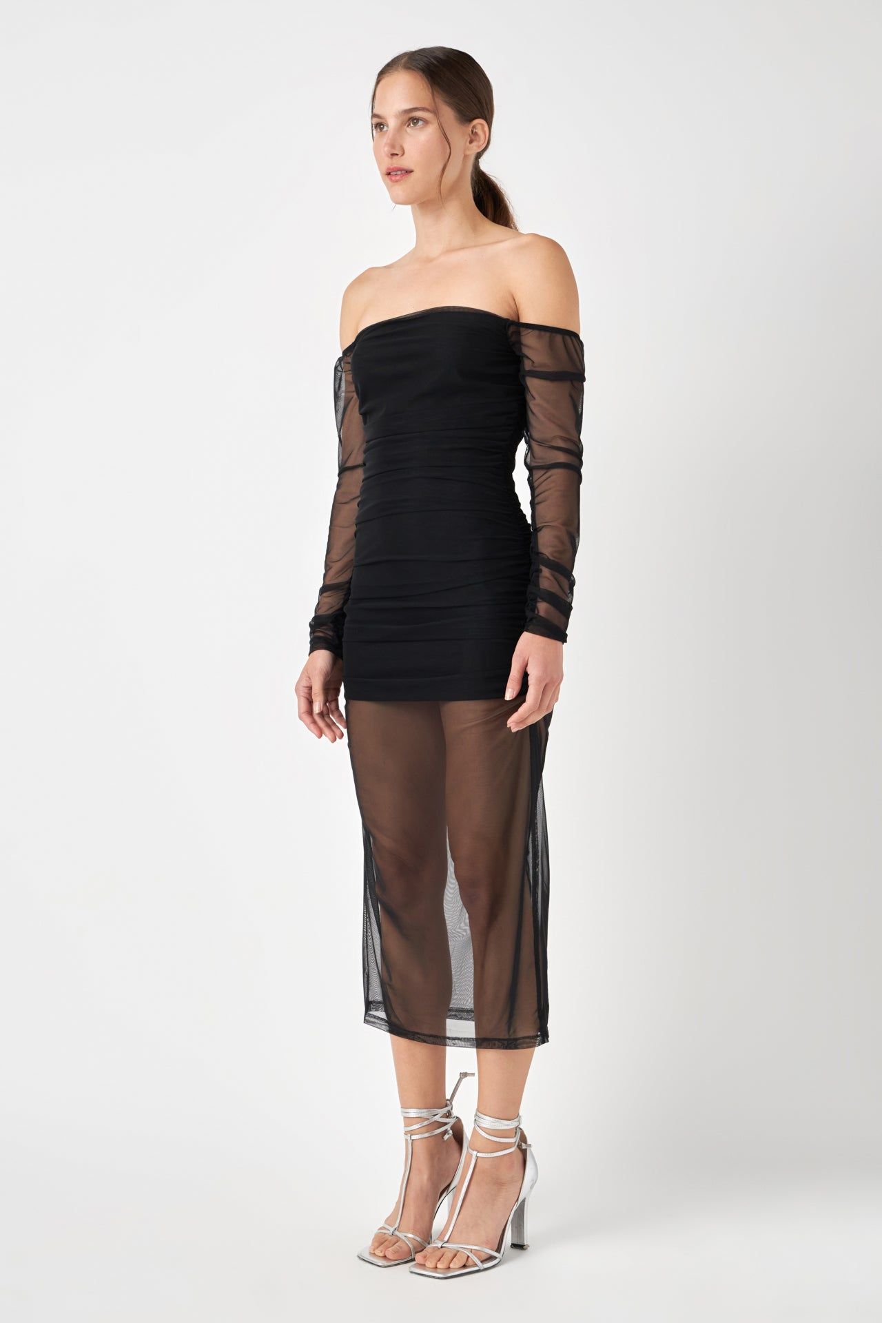 Mesh Off the Shoulder Maxi Dress sold by Endless Rose product image thumbnail 2