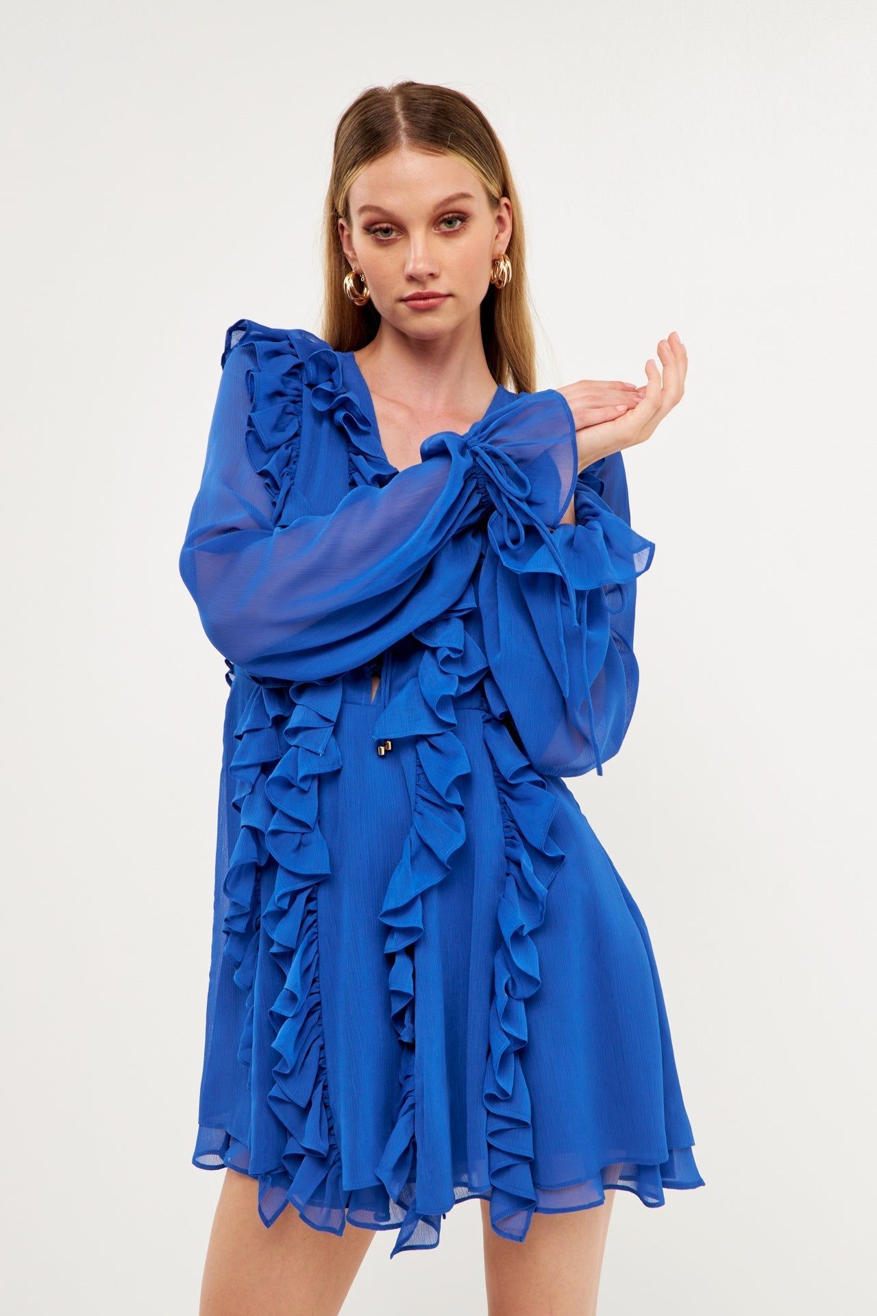 Long-Sleeve Ruffle Mini Dress sold by Endless Rose product image thumbnail 15