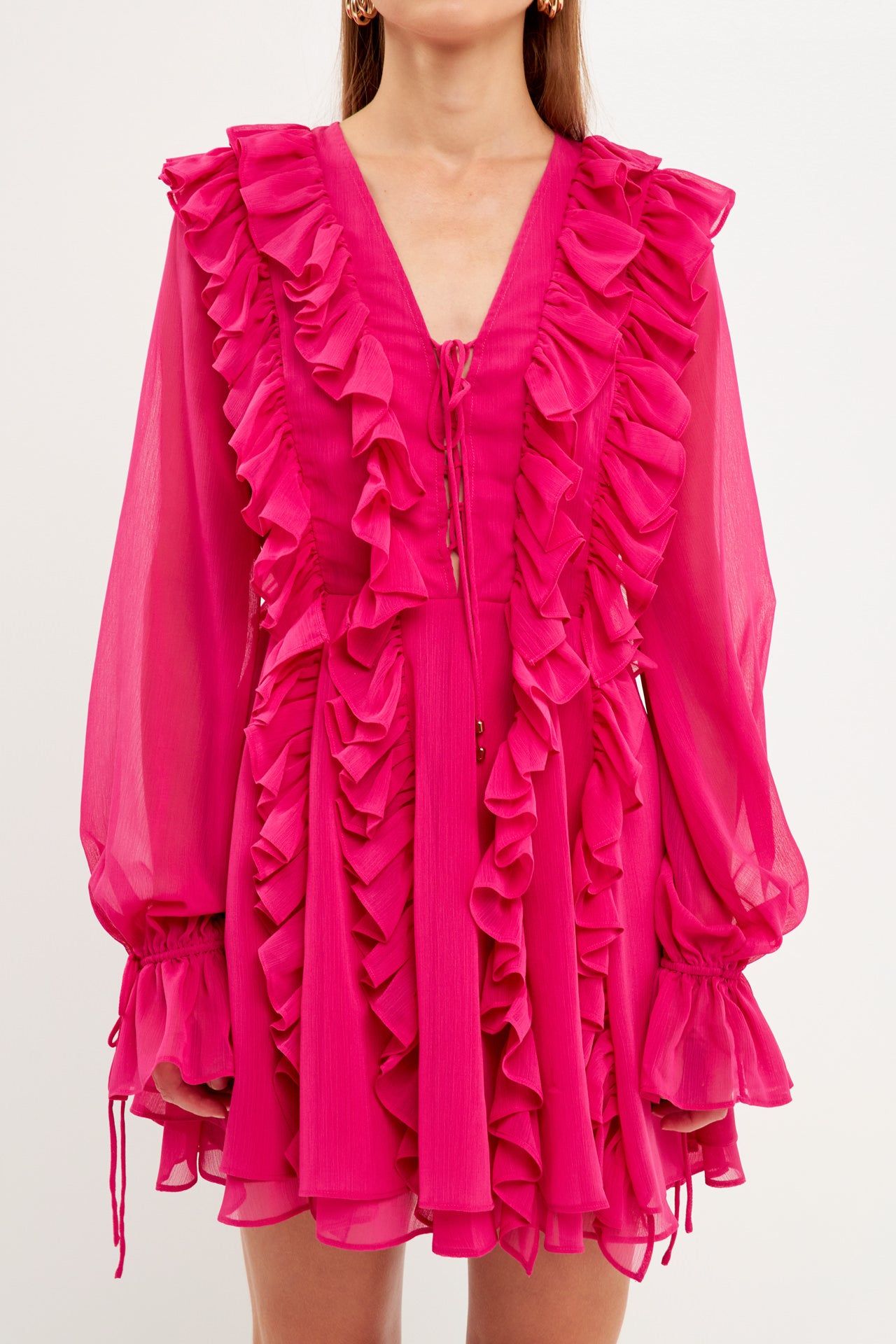 Long-Sleeve Ruffle Mini Dress sold by Endless Rose product image thumbnail 2