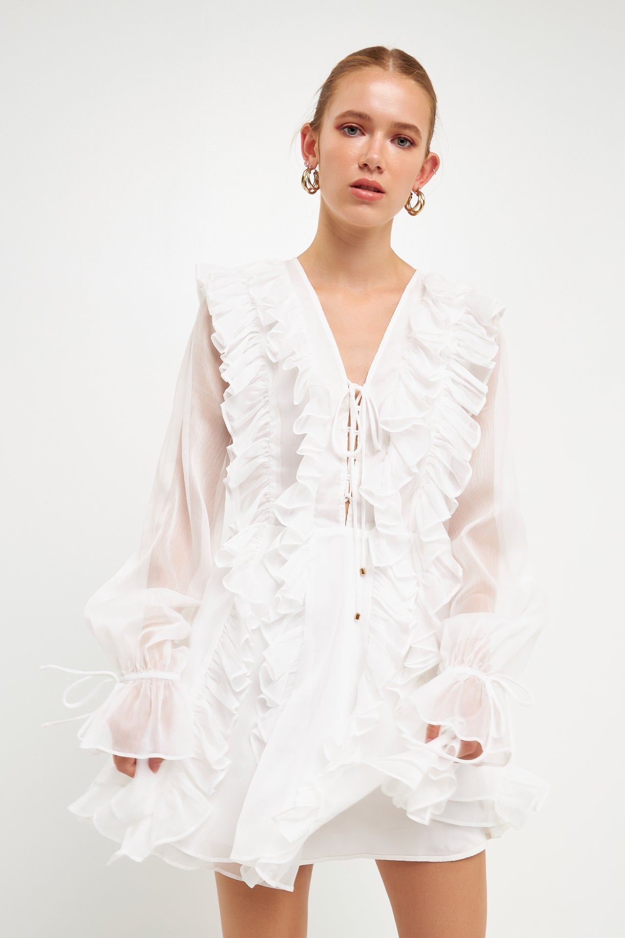 Long-Sleeve Ruffle Mini Dress sold by Endless Rose product image thumbnail 10