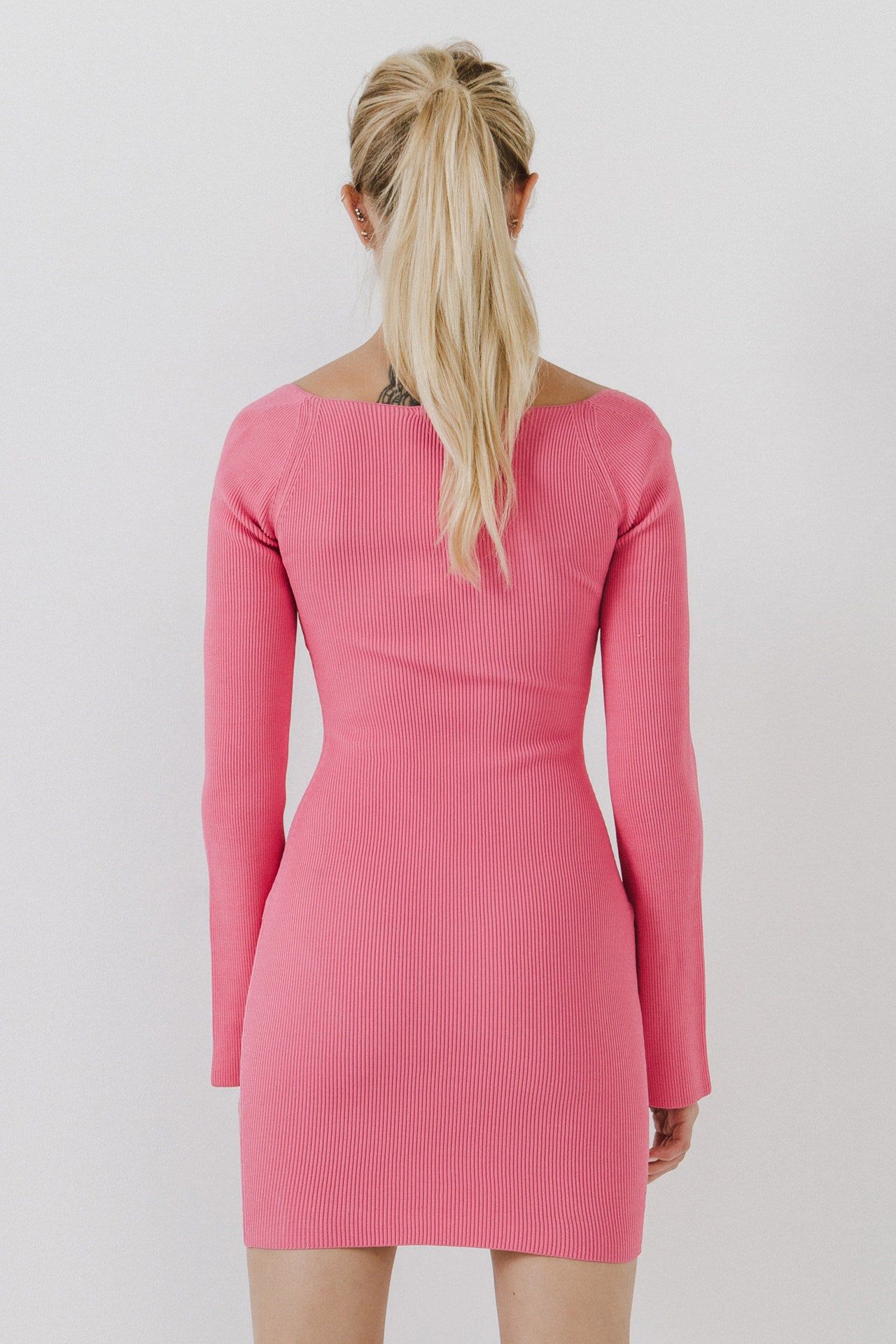 Square neckline Knit Mini Dress sold by Endless Rose product image thumbnail 4
