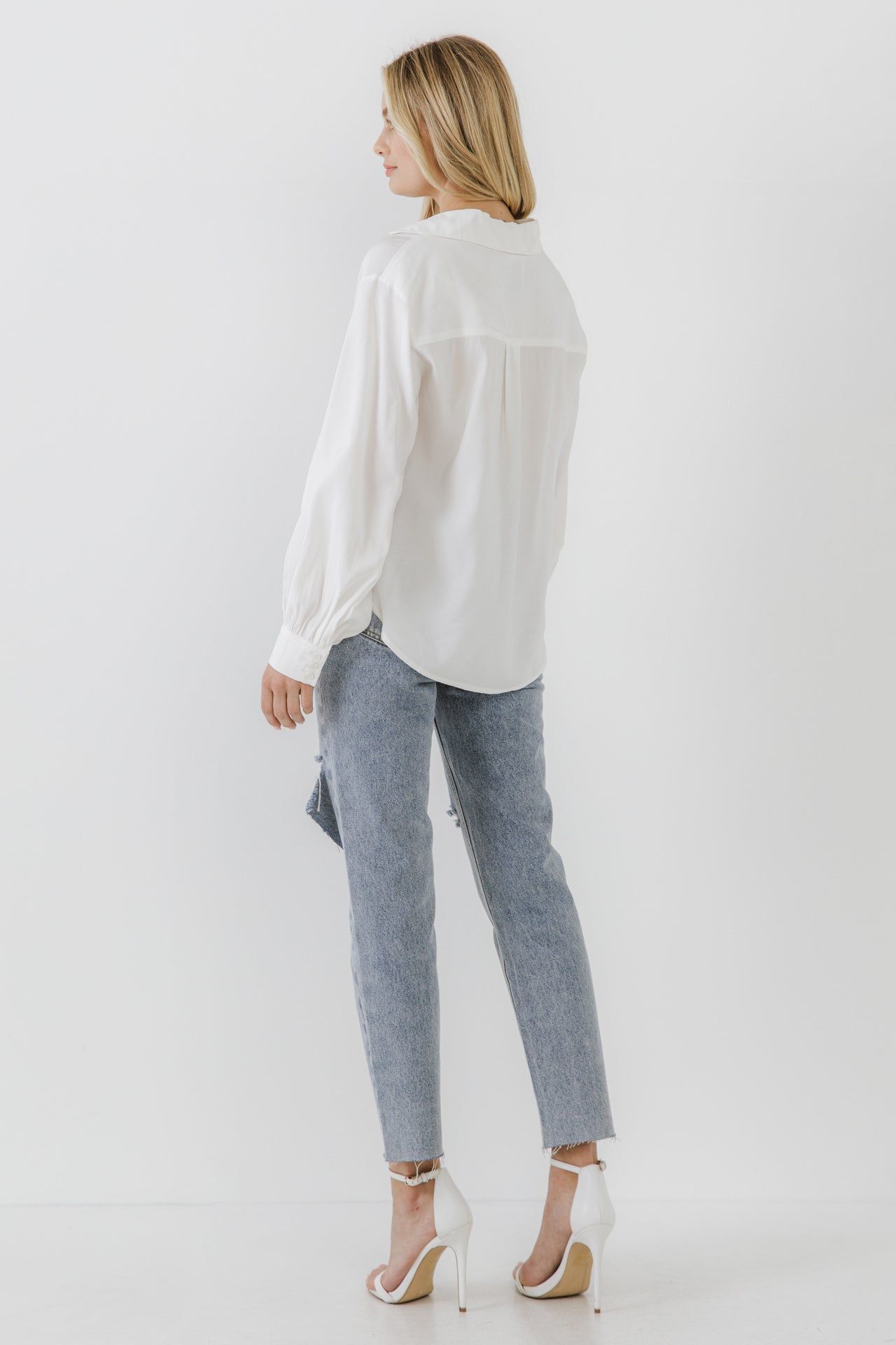 V-neckline Puff Long Sleeve Top sold by Endless Rose product image thumbnail 4