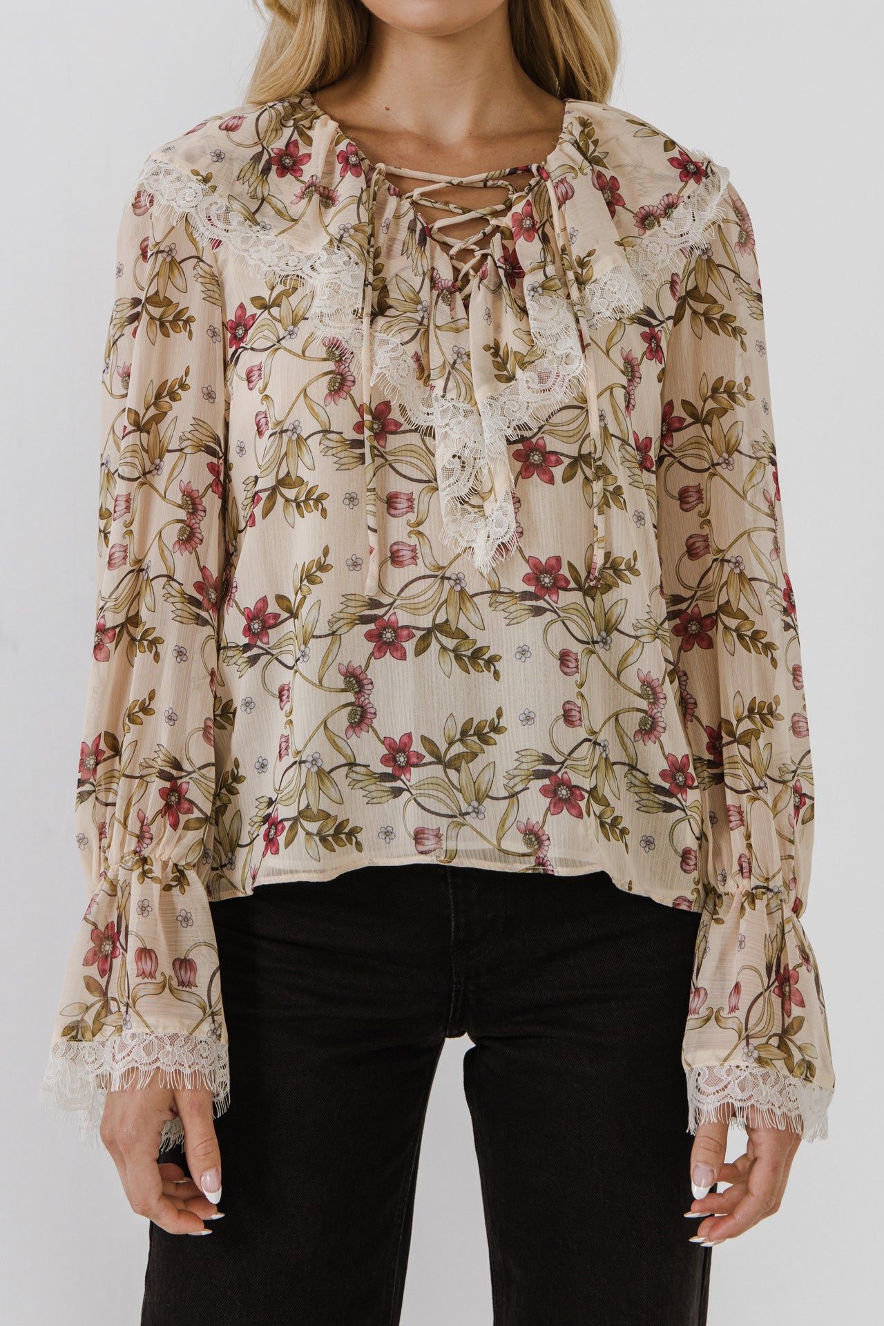 Heart Vine Lace Up Blouse sold by Endless Rose product image thumbnail 2