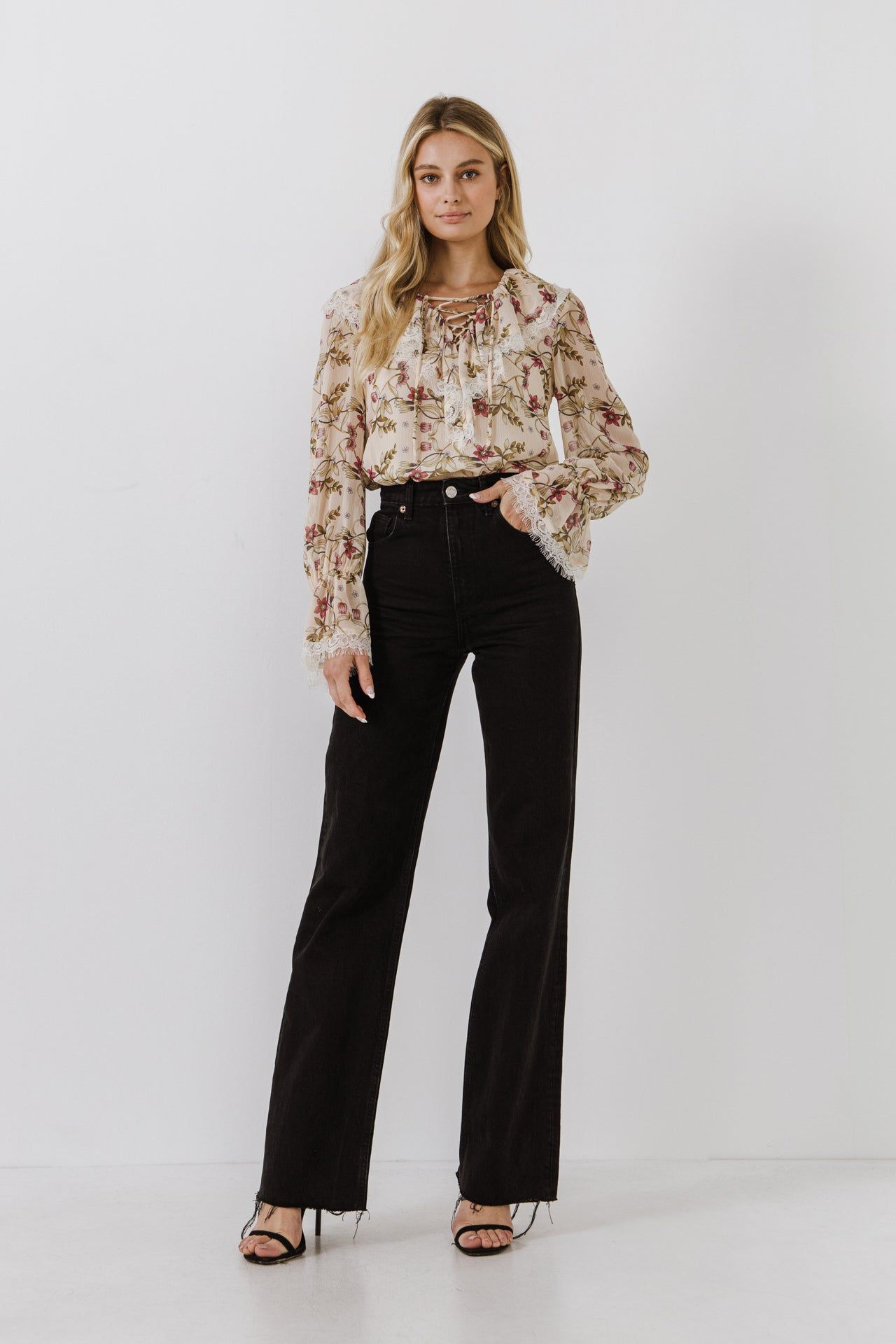 Heart Vine Lace Up Blouse sold by Endless Rose