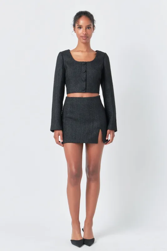 Tweed Buttoned Top sold by Endless Rose