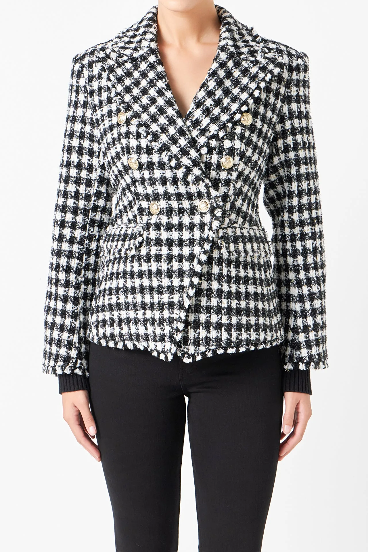 Premium Checked Tweed Blazer sold by Endless Rose product image thumbnail 2