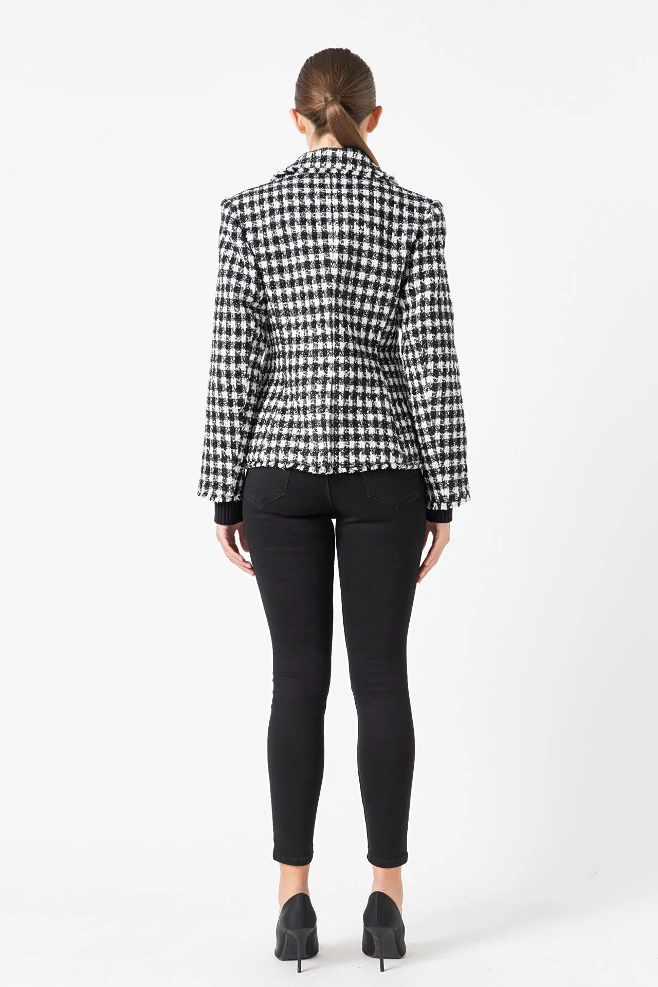 Premium Checked Tweed Blazer sold by Endless Rose product image thumbnail 4