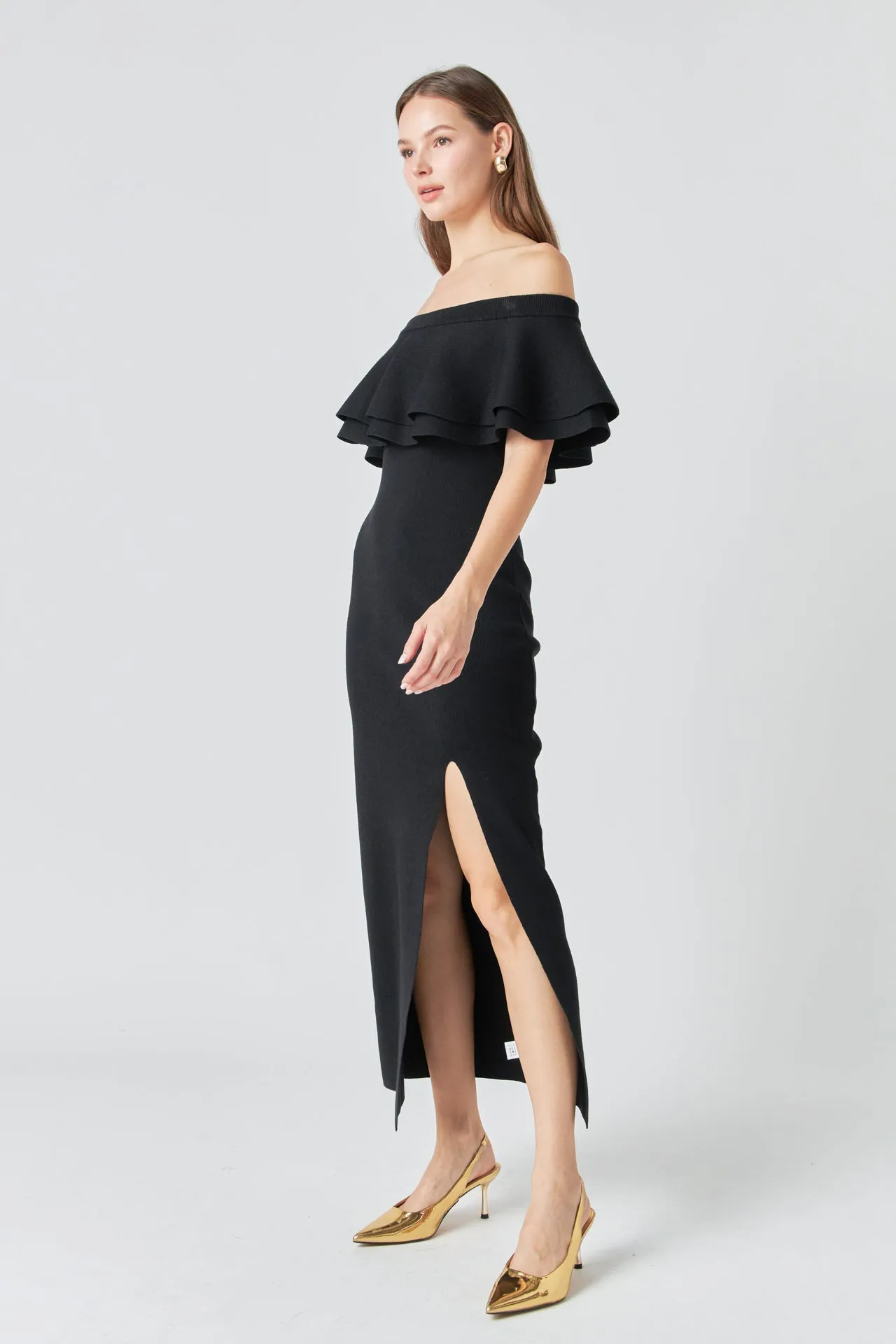 Off the Shoulder Ruffle Maxi Dress sold by Endless Rose product image thumbnail 3